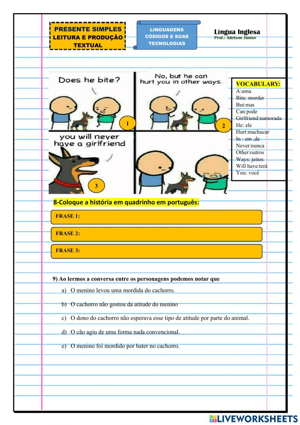 Presente Simples e verbos da rotina