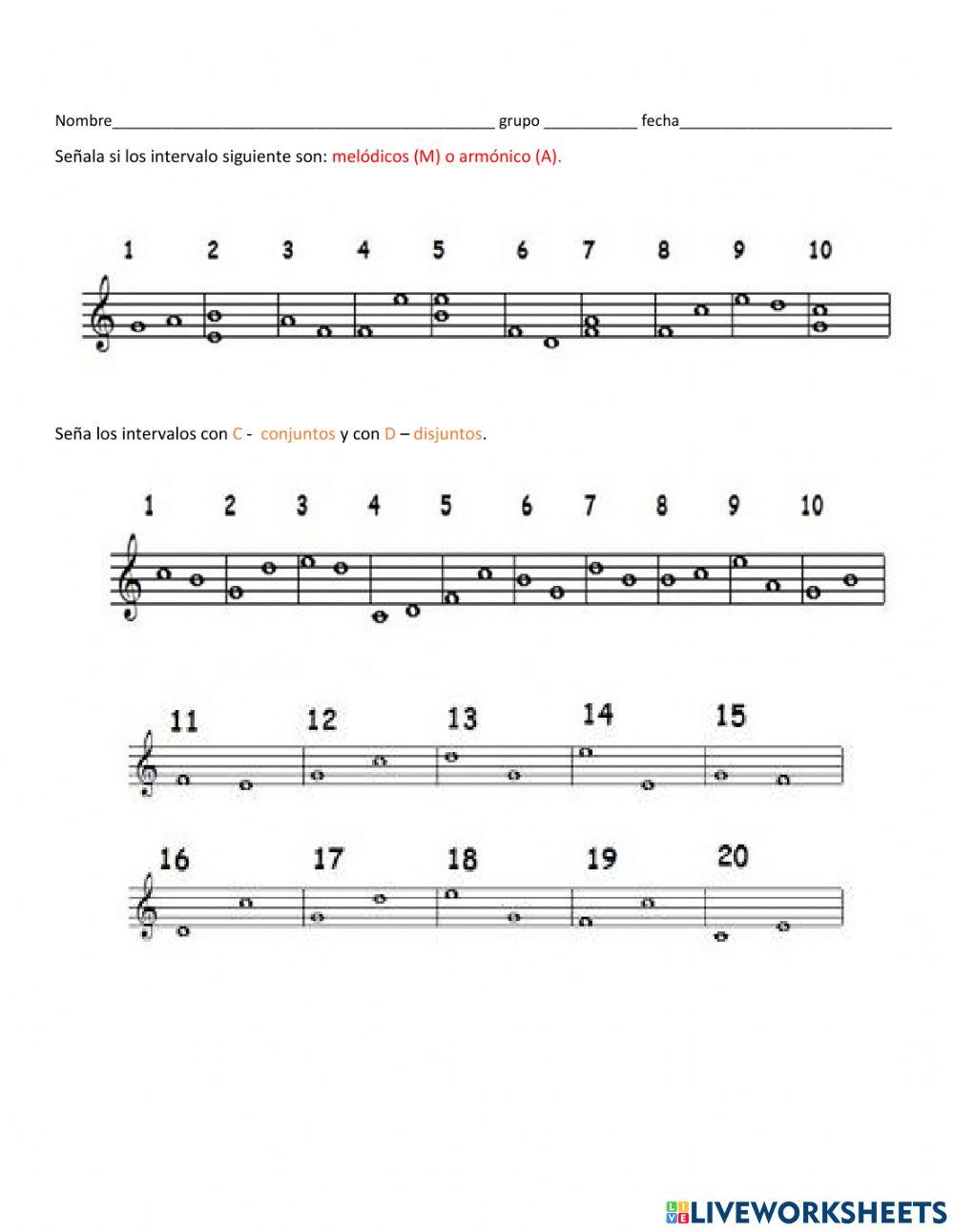 Intervalos conjuntos y disjuntos