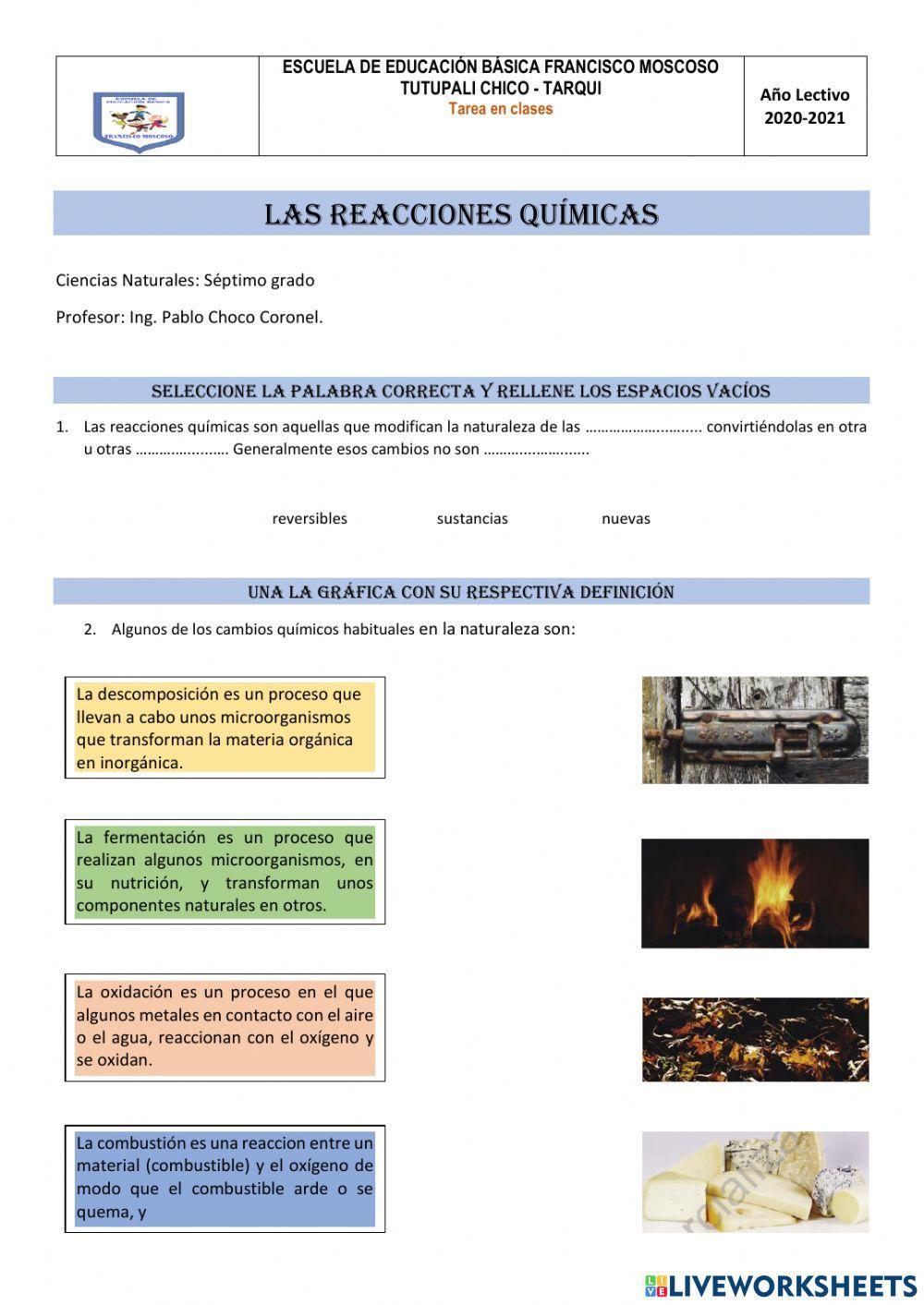 Reacciones químicas