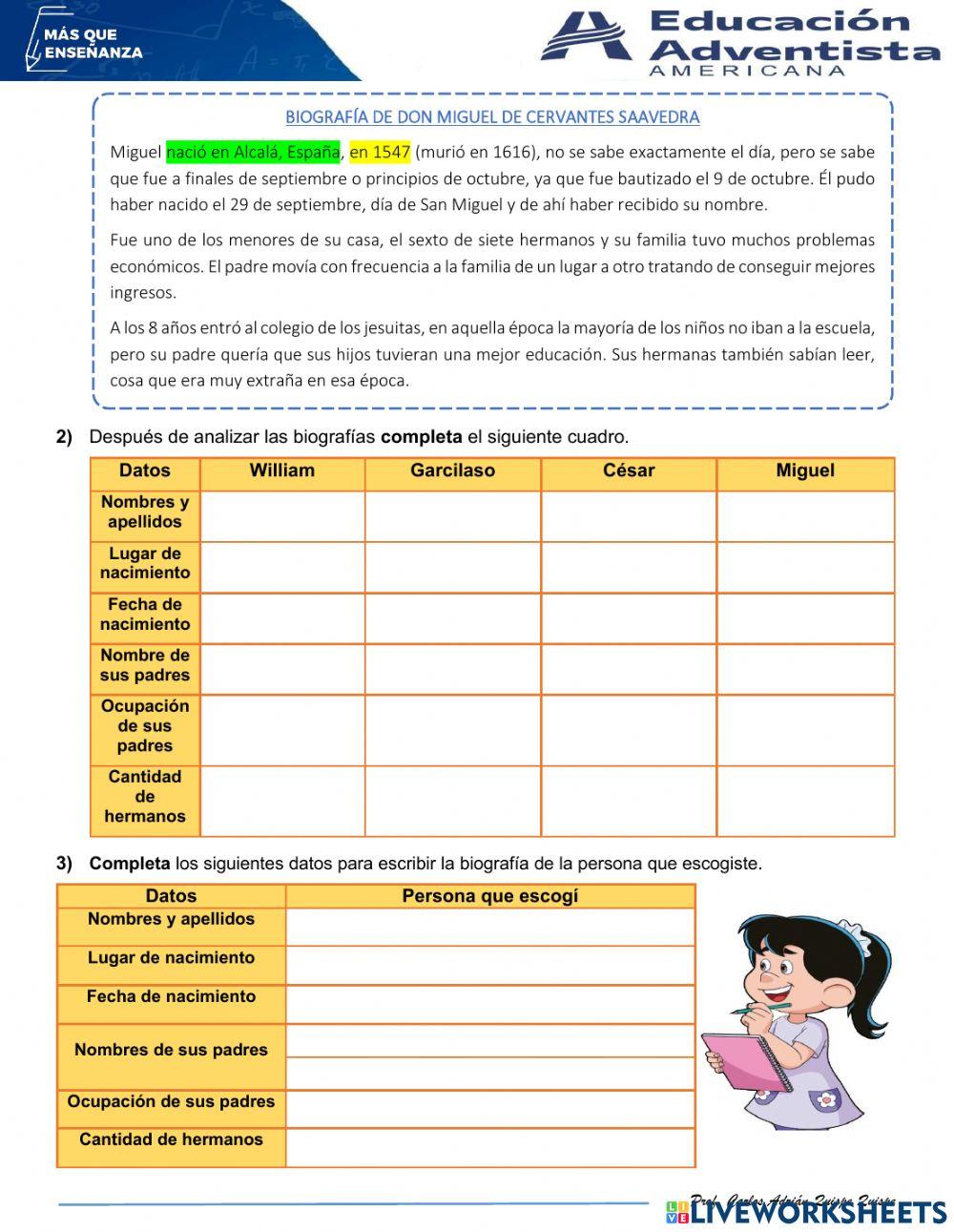 Escribimos biografías