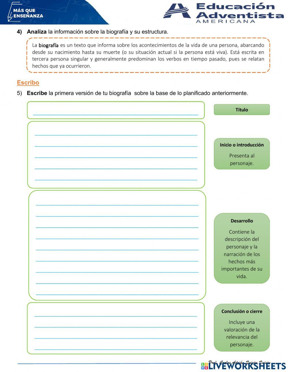 Escribimos biografías