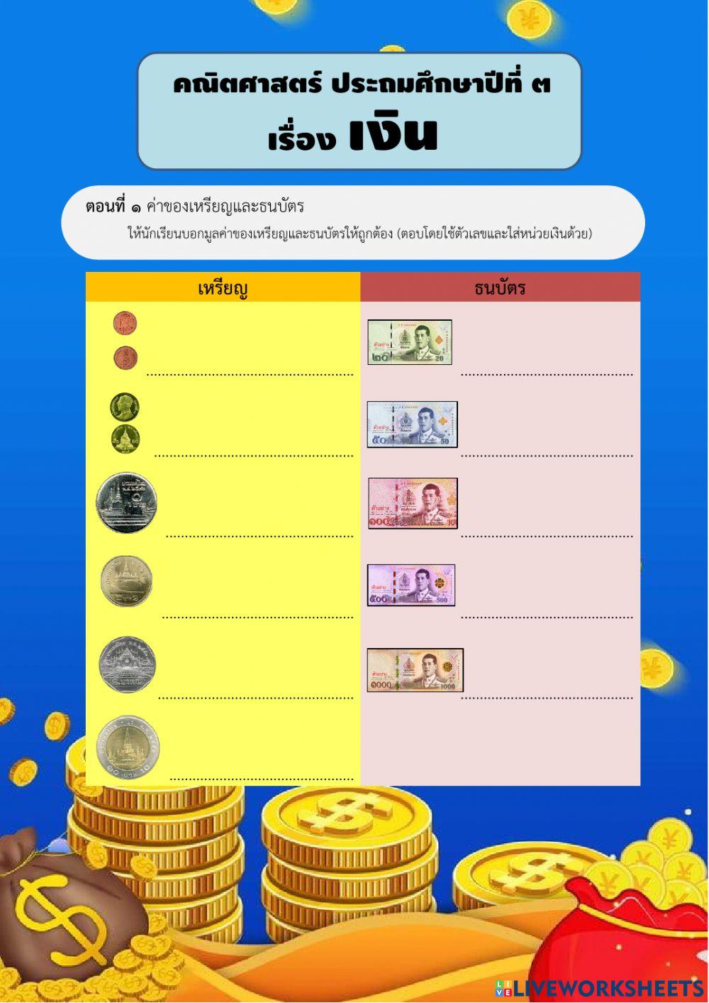 ทบทวนเรื่อง เงิน