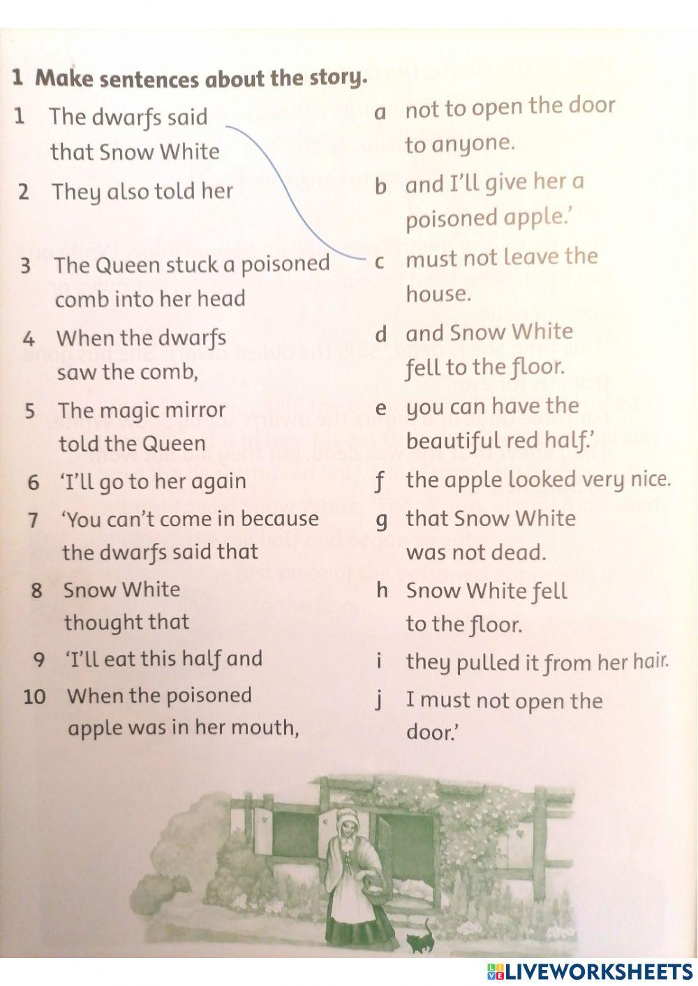 Snow White and the seven dwarfs part 6 Worksheet