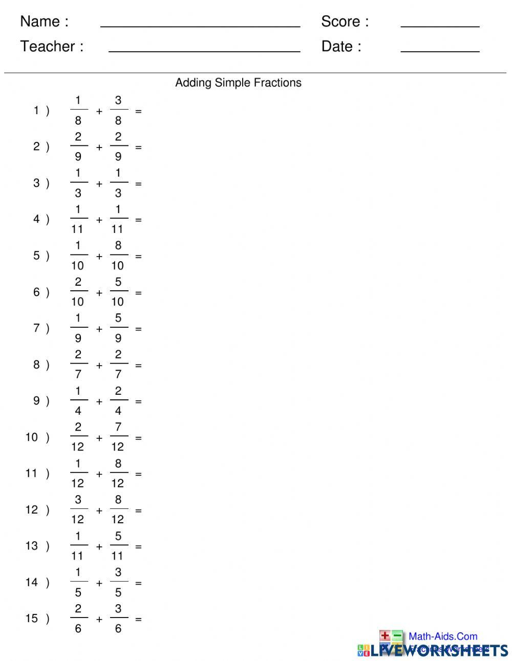 Mathematics Simple Addition Of Like Fractions 4987563 mathematics-simple-addition-of-like-fractions-4987563