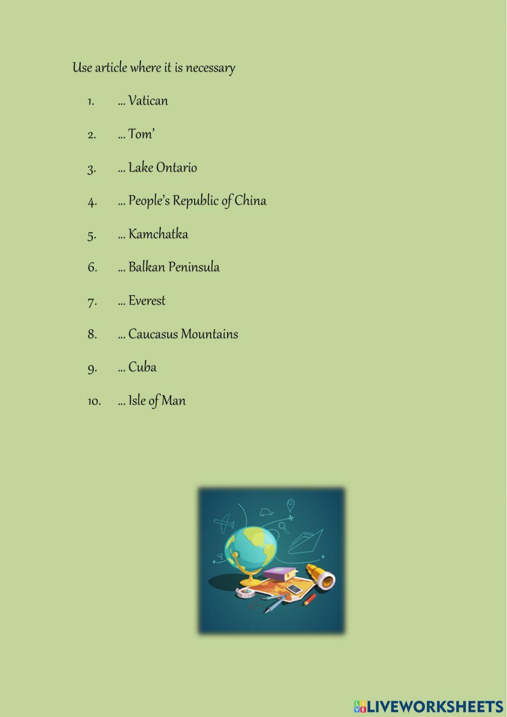 Article with Geographical Names