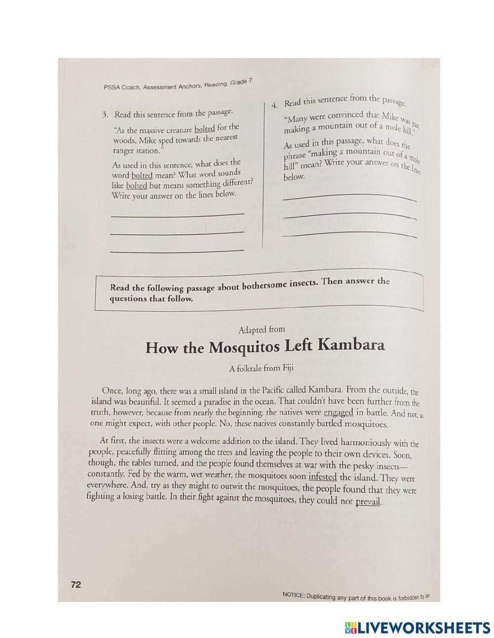 Chapter 2 Test PSSA Coach 