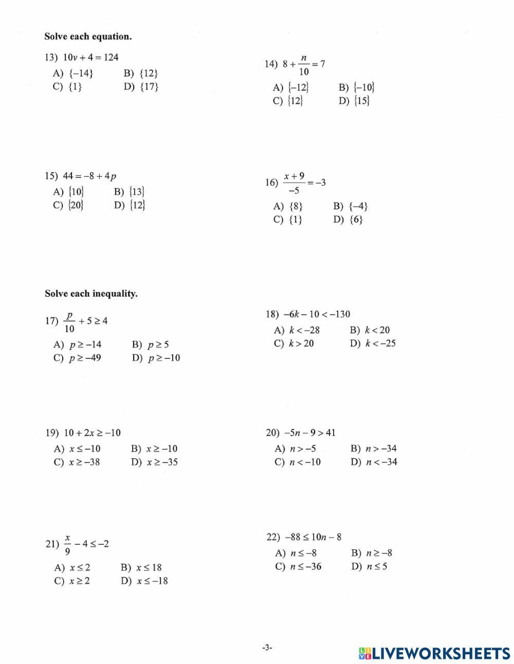 Math 7 Inequalities Equations Test 6560936 bustlea5