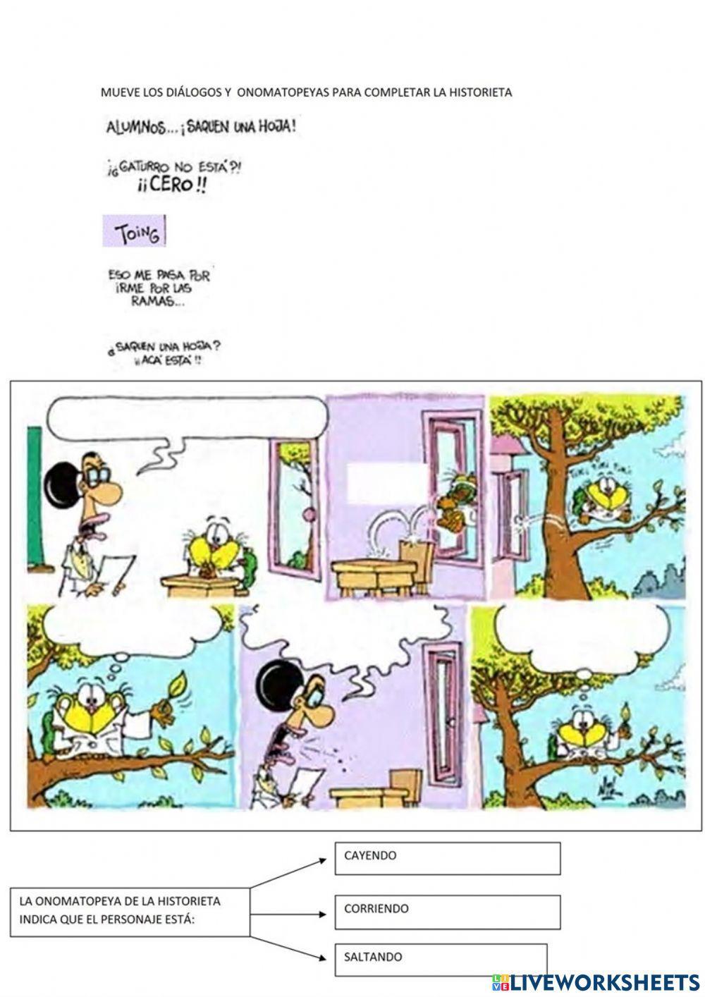 Completa la historieta