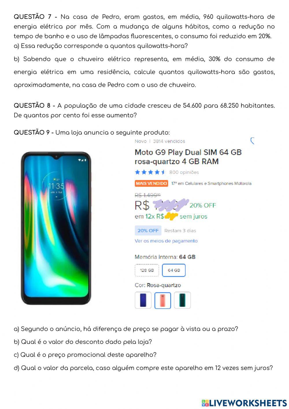 Problemas com porcentagem