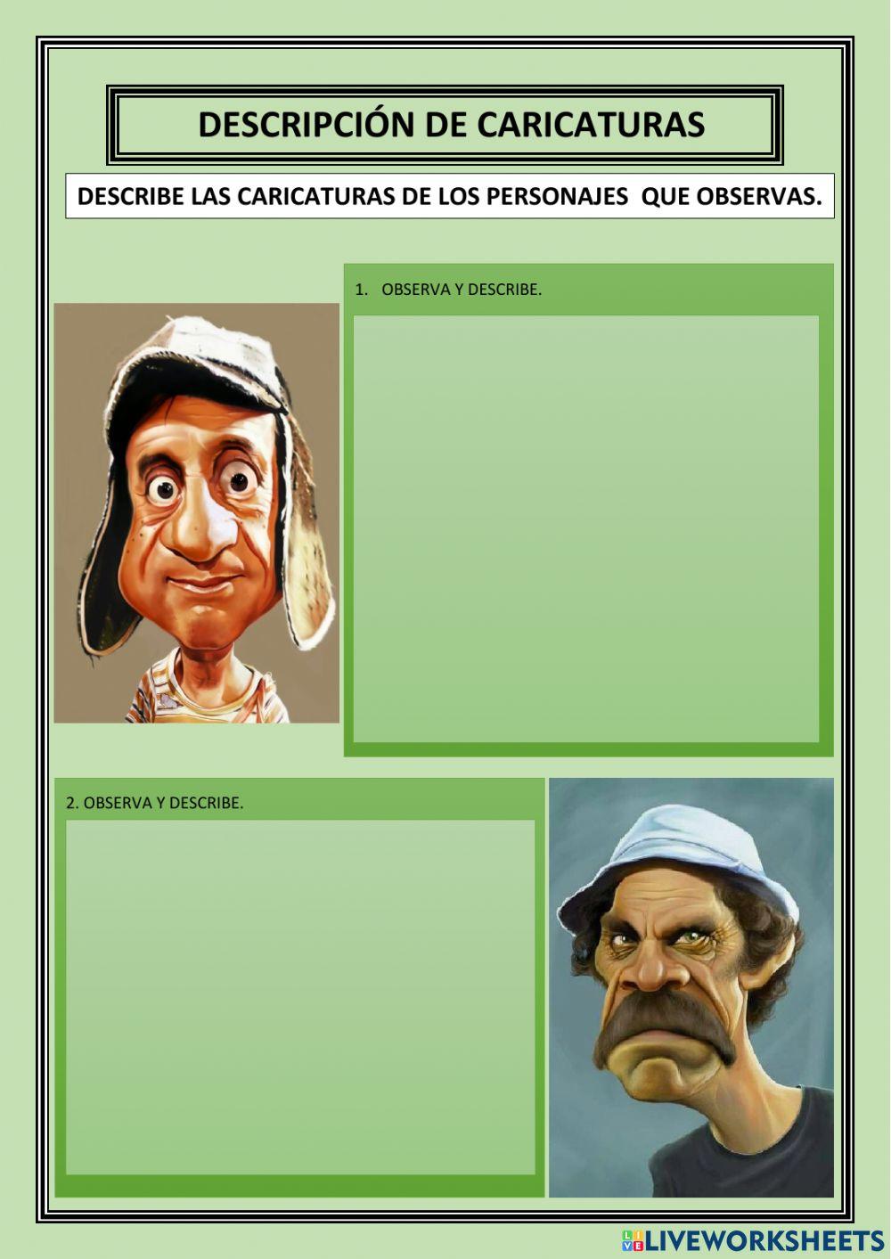 Descripción de caricaturas Descripción de caricaturas