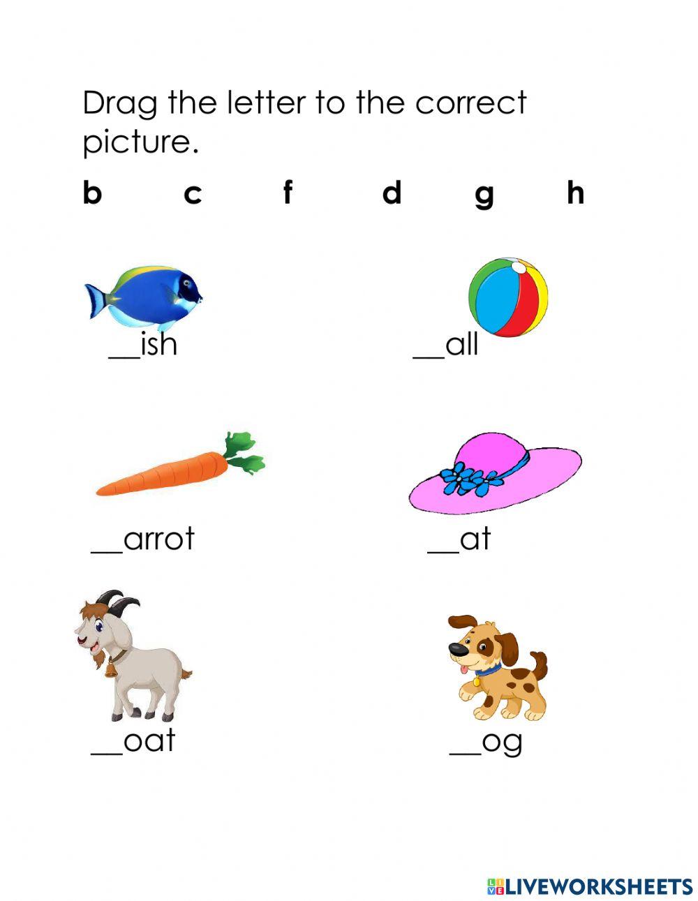 Initial sound practice worksheet live worksheets