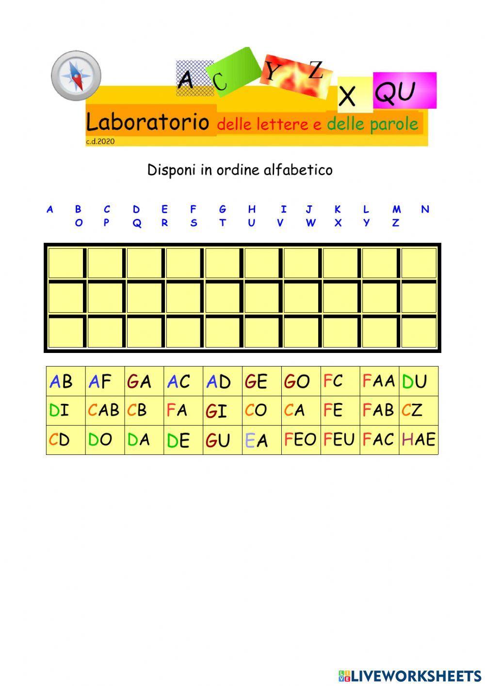 Disponi in Ordine Alfabetico n.2