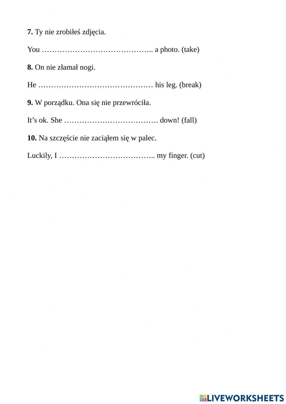 Present Perfect affirmative and negative