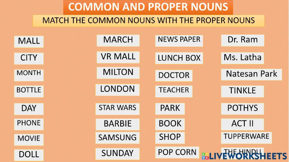 COMMON AND PROPER NOUNS CLASS 2