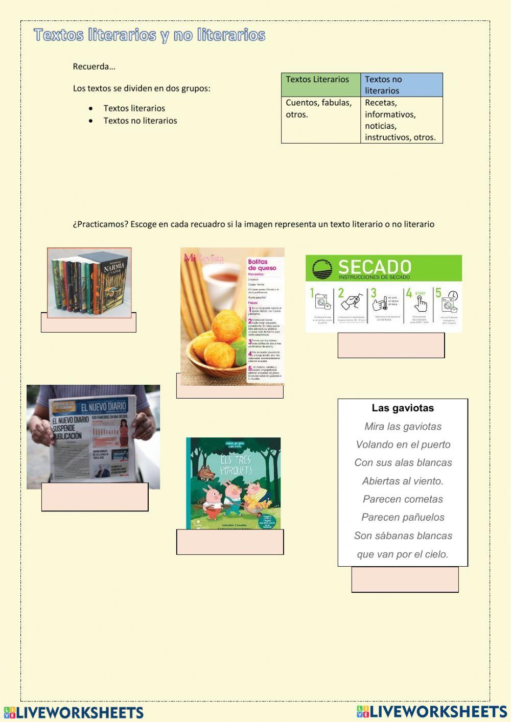 Textos literarios y no literarios