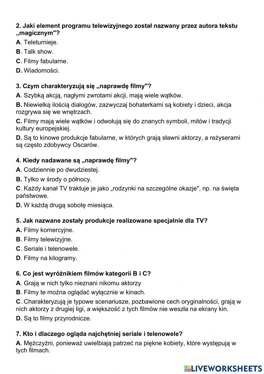 Czytanie ze zrozumieniem - Telesiła