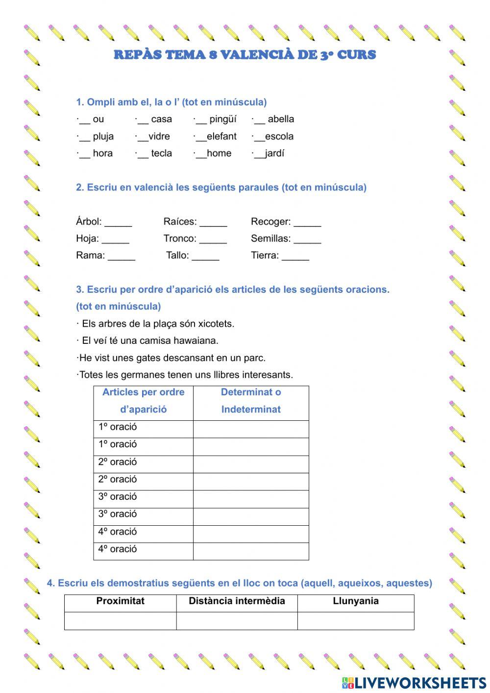Repaso tema 8 valenciano