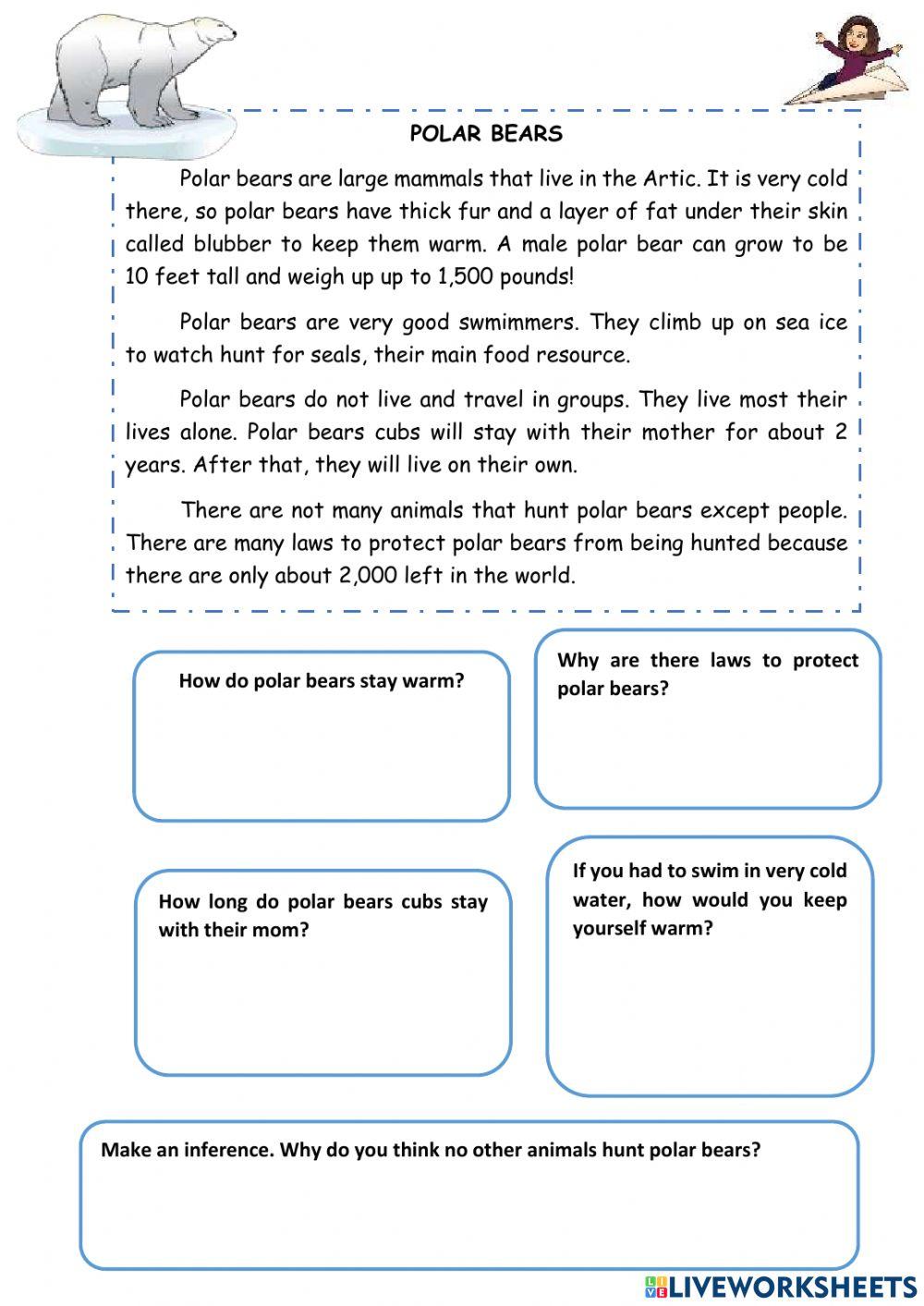 Reading. Polar bears 950969 | mabenro | Live Worksheets