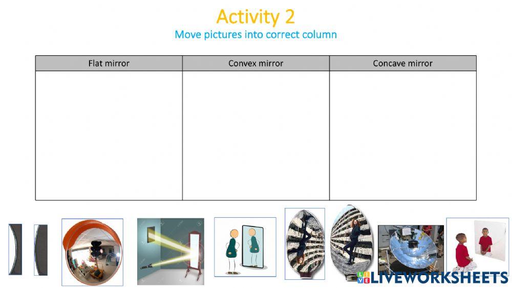 Types Of Mirrors Worksheet