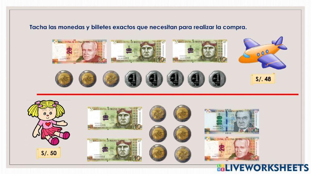 Resuelvo problemas con monedas y billetes