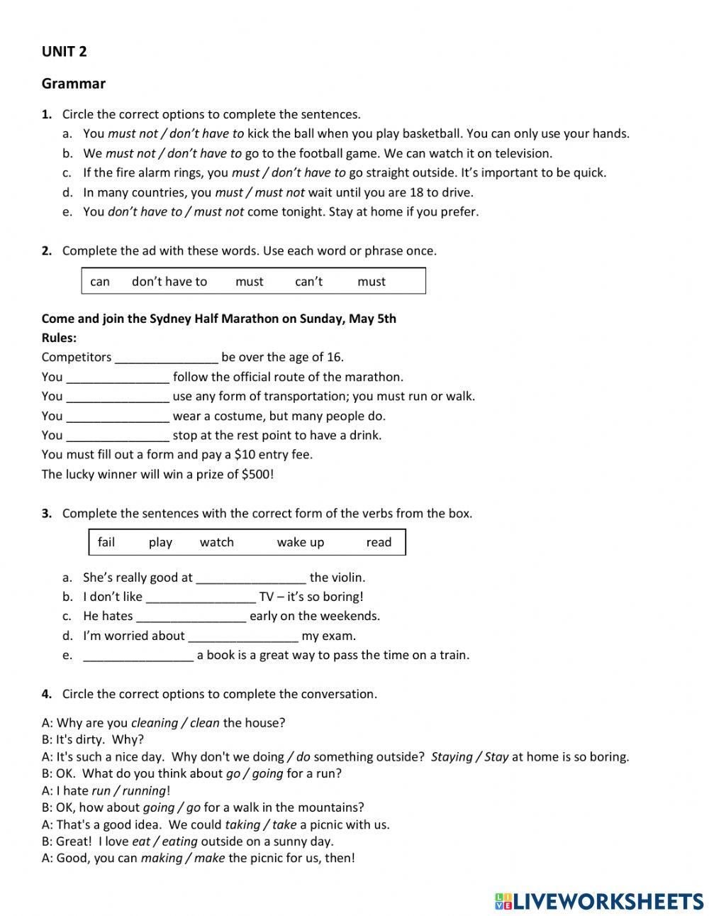 Units 1 & 2 Quiz - Life