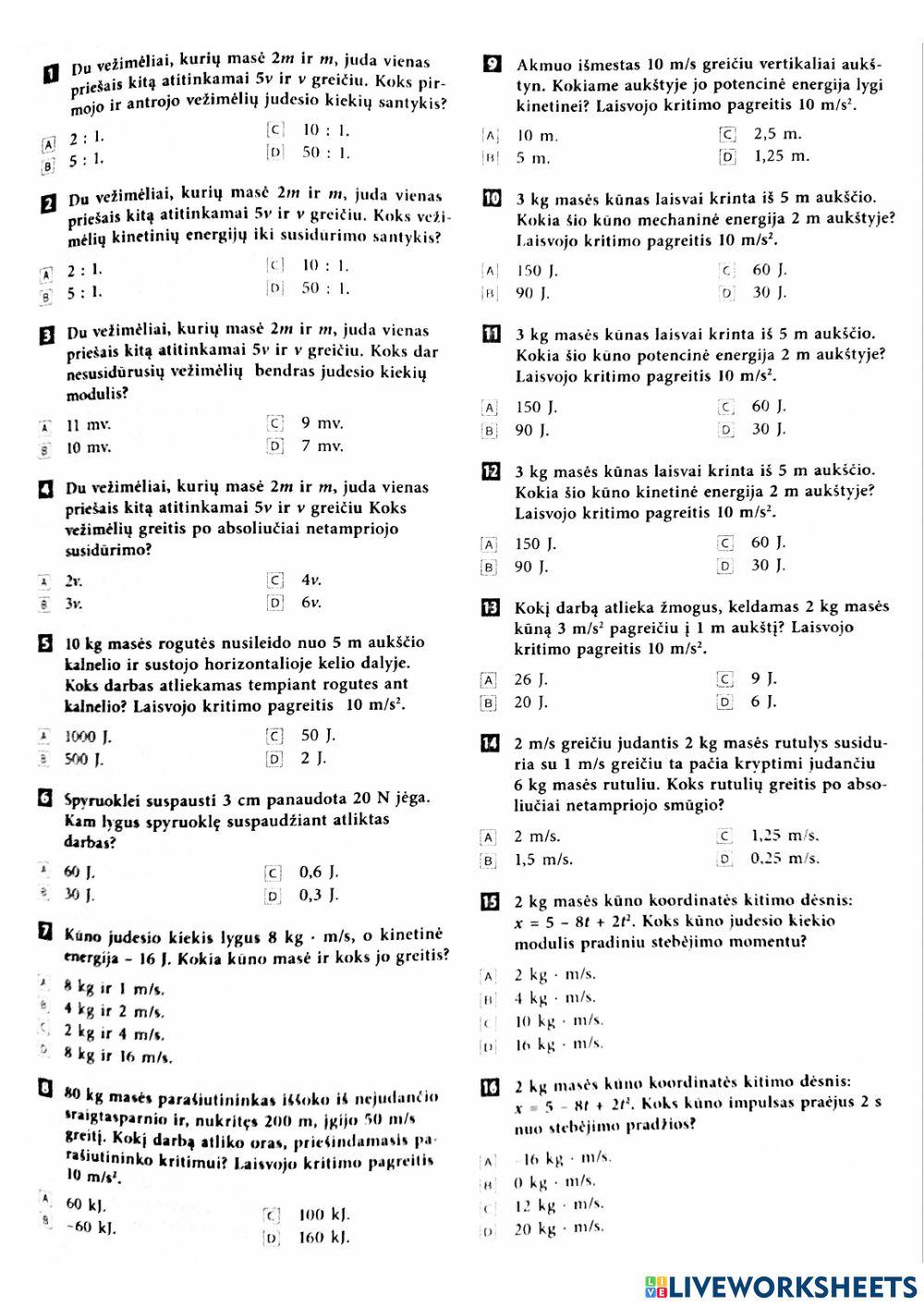 Tvermės dėsniai, darbas, galia