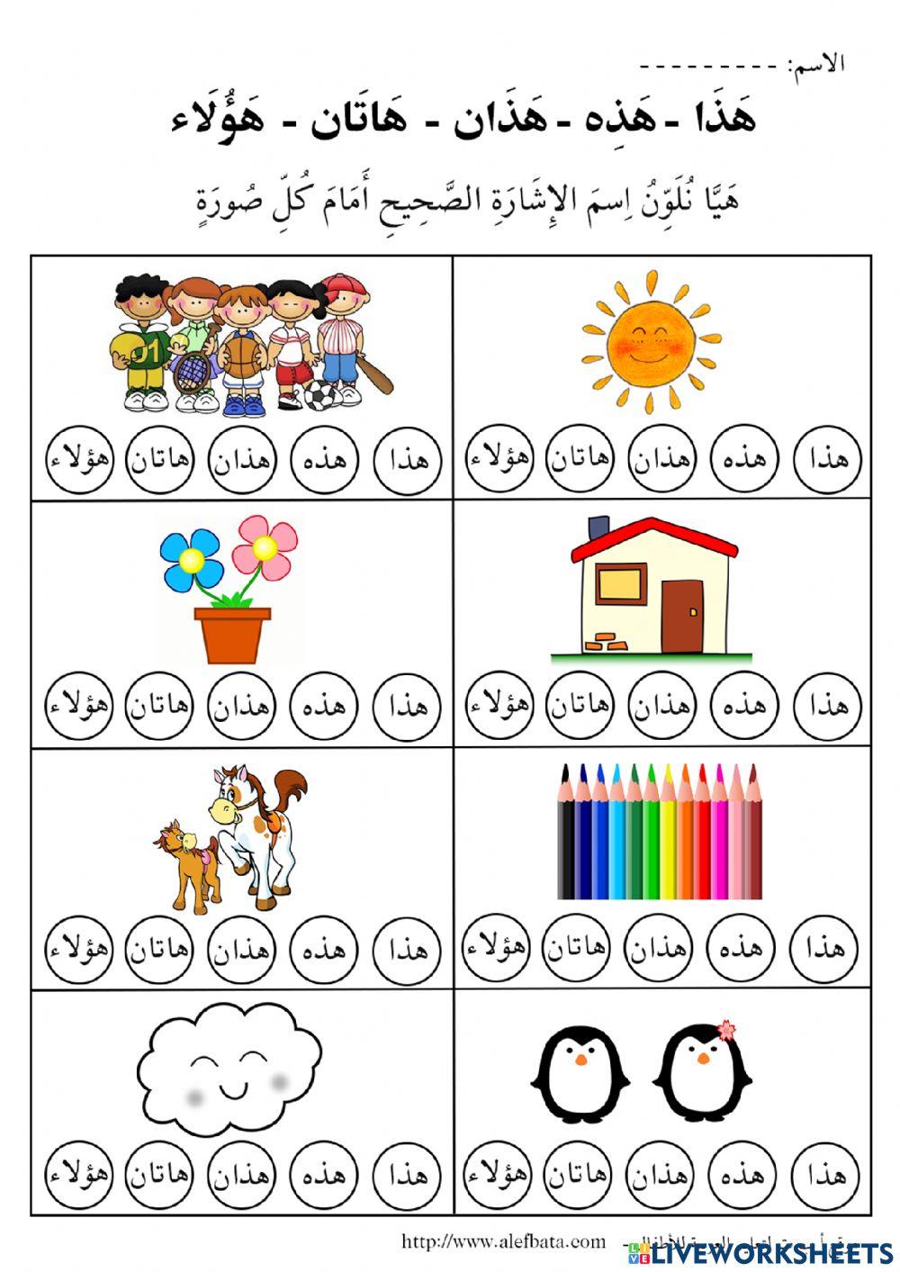 أسماء الاشارة