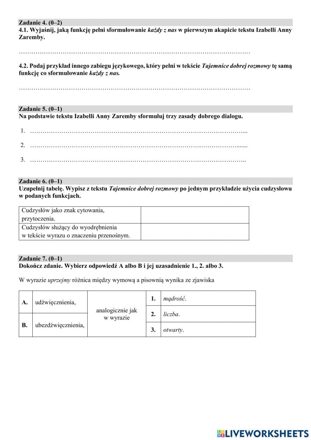 Test 1- teksty nieliterackie