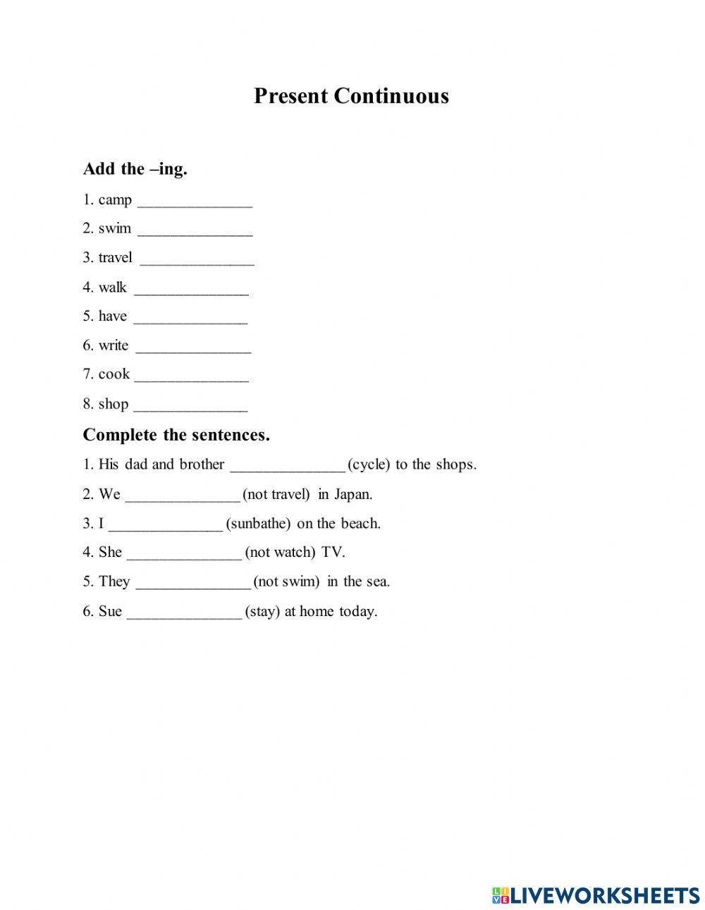 Present Continuous Tense