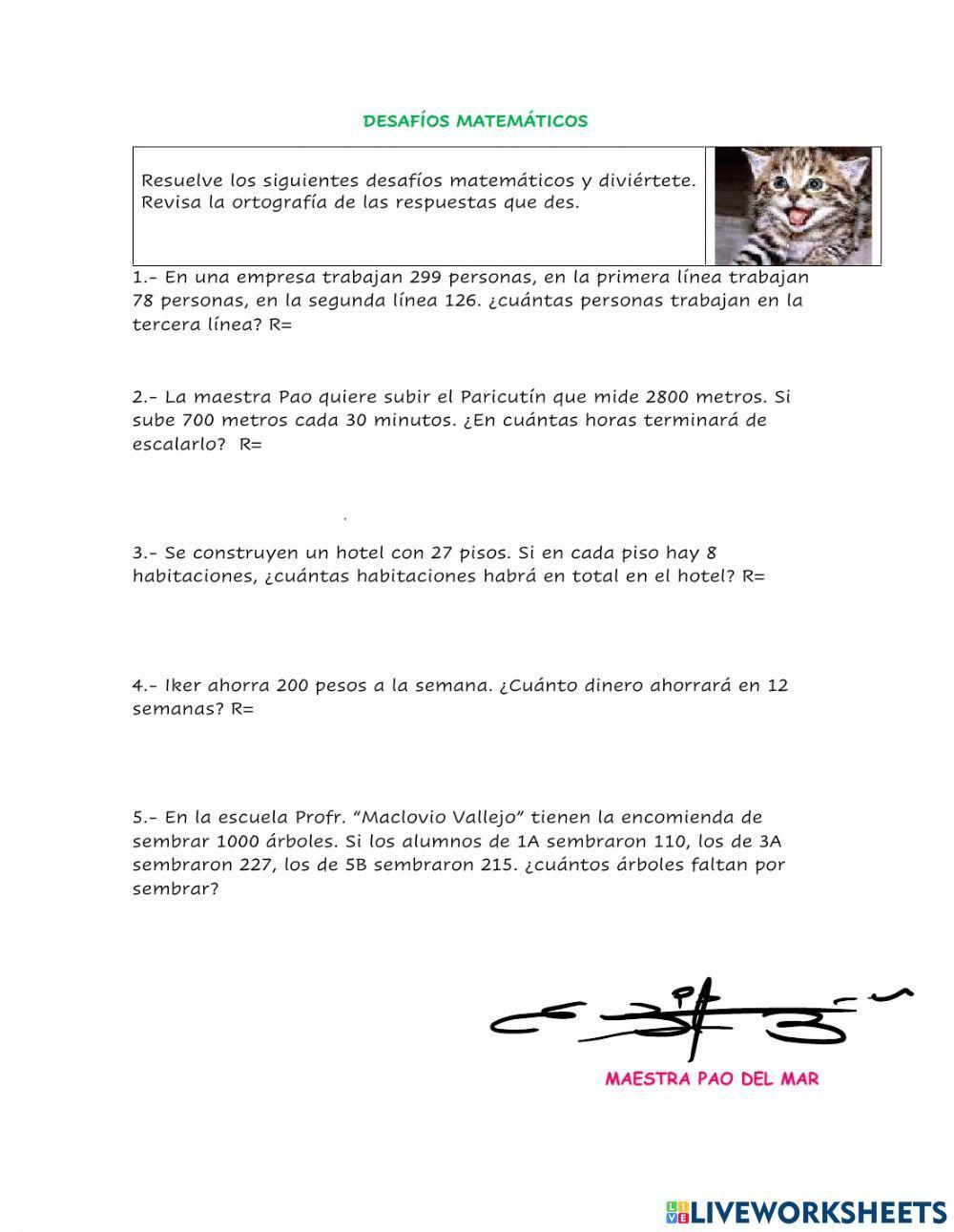 Problemas matemáticos