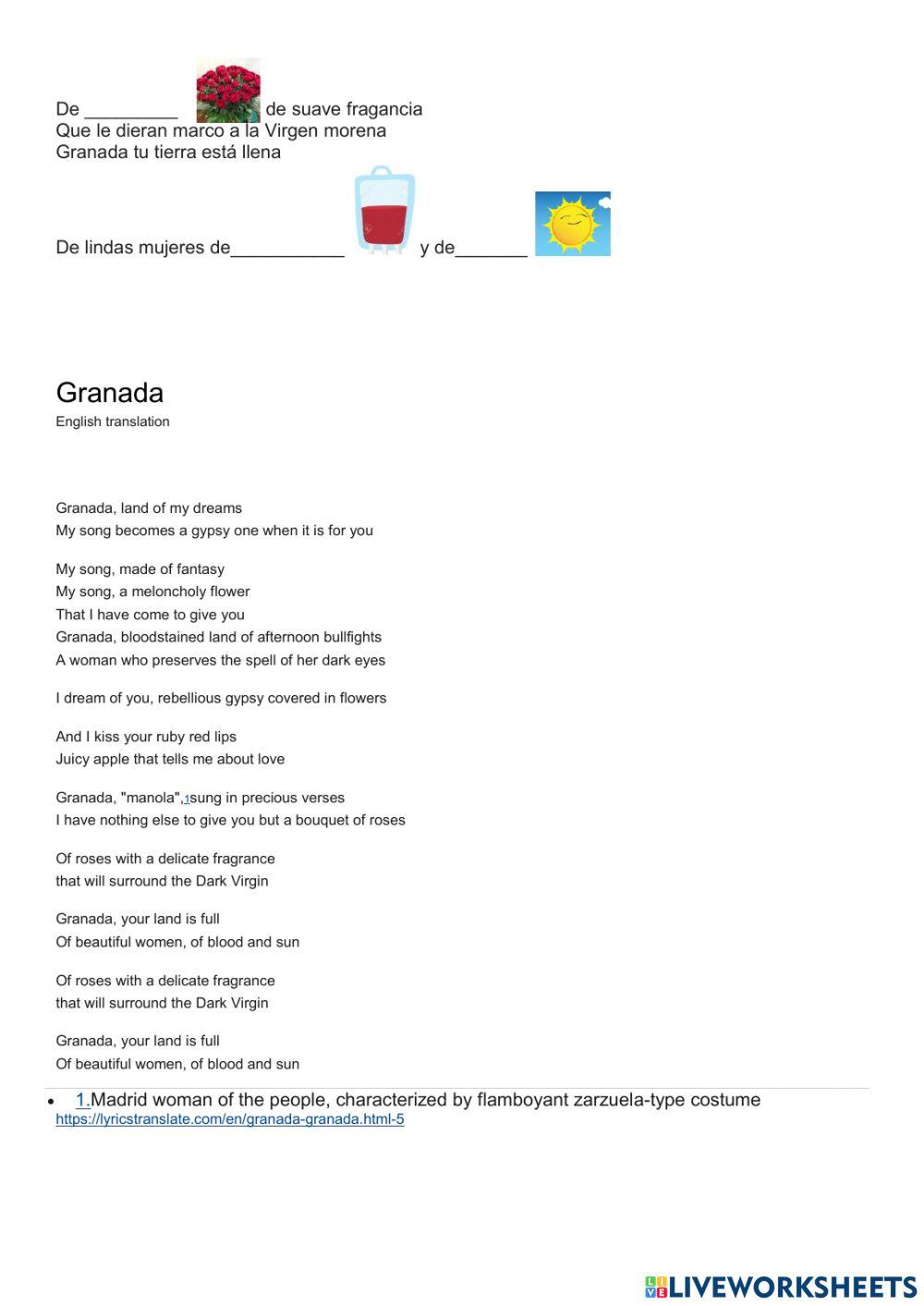 Canción Granada ELE