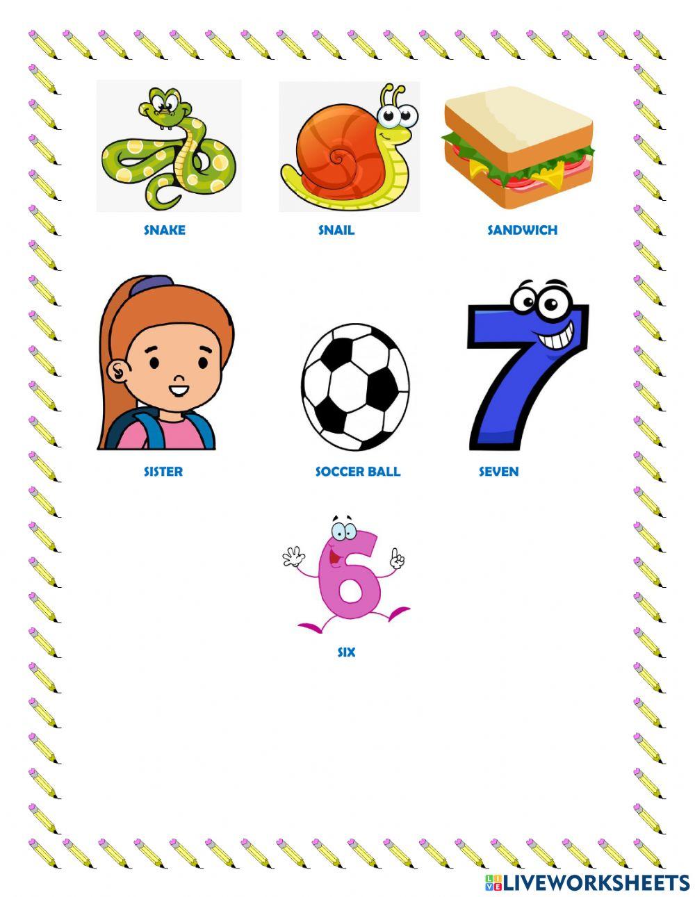 Letter -S- vocabulary