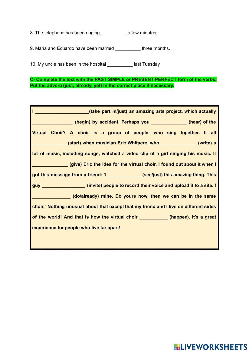 Present perfect and past simple