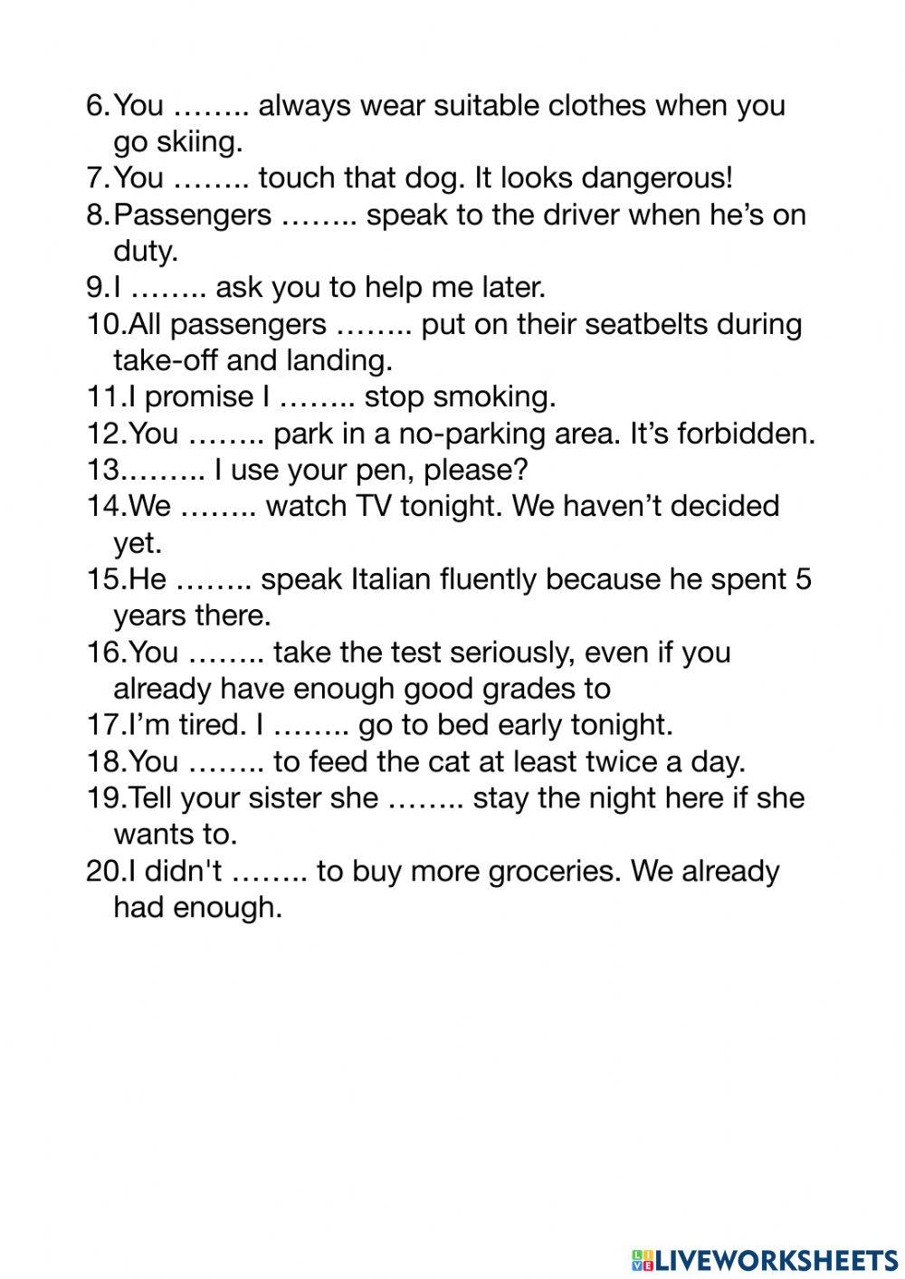 Modal verbs reported speech