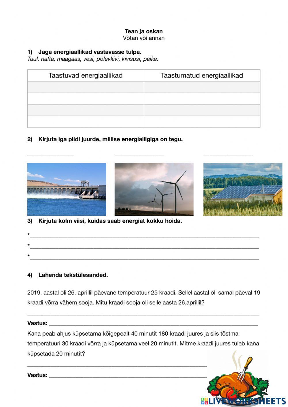 Tean ja oskan  võtan või annan