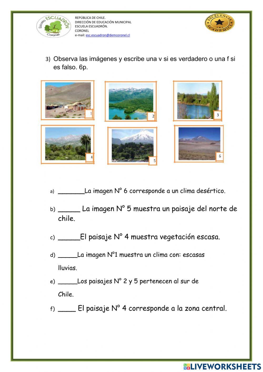 Evaluación paisajes de Chile