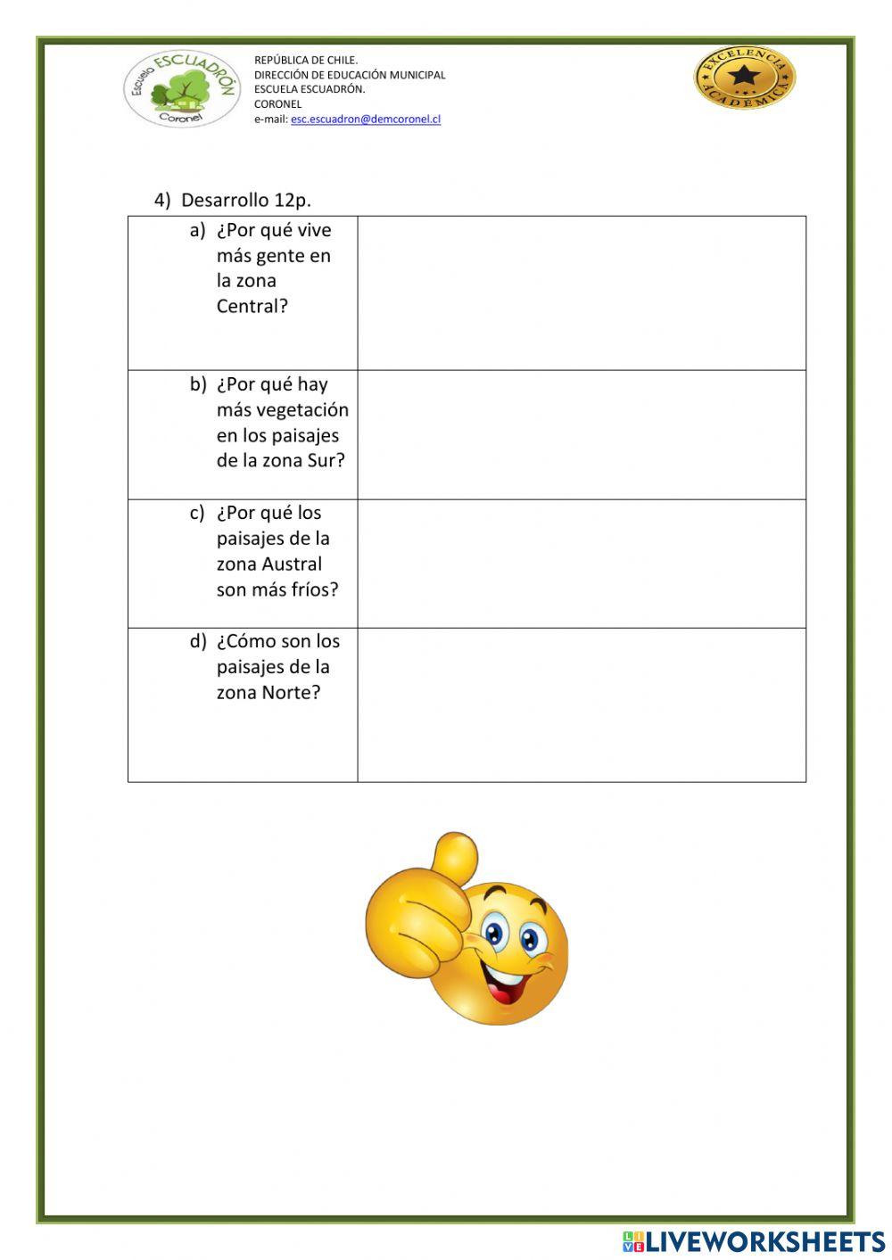 Evaluación paisajes de Chile