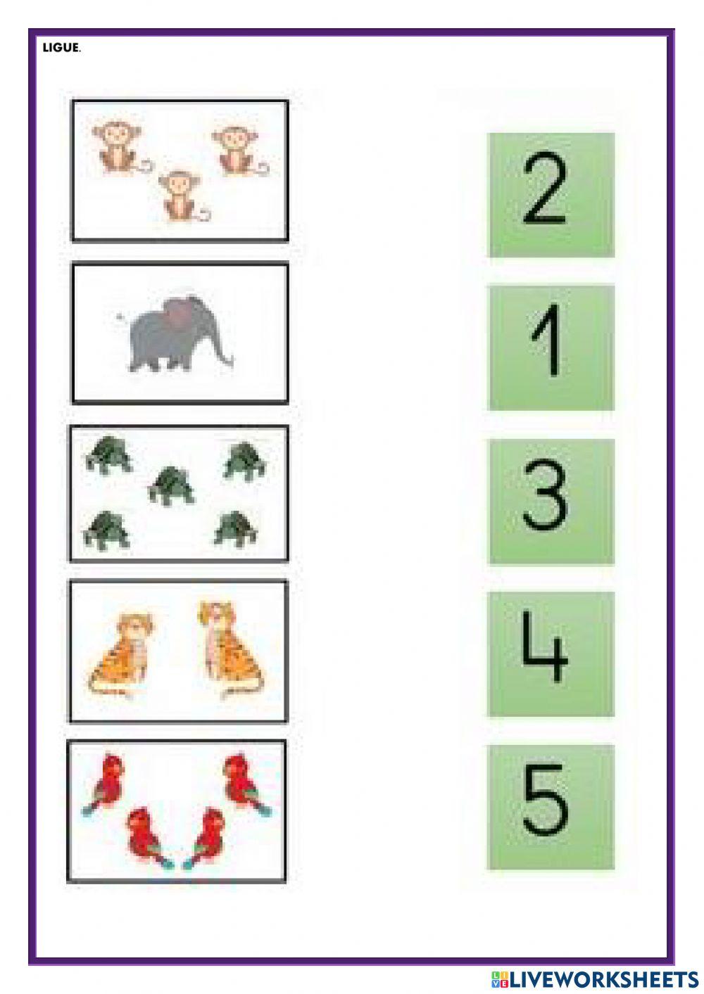 Ligue o número a sua quantidade