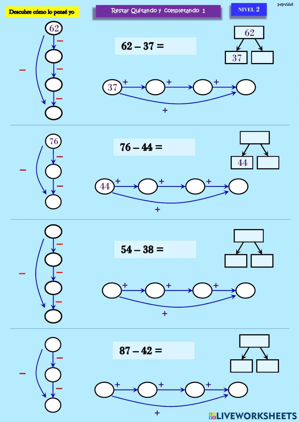 Restar quitando y completando  2(1)