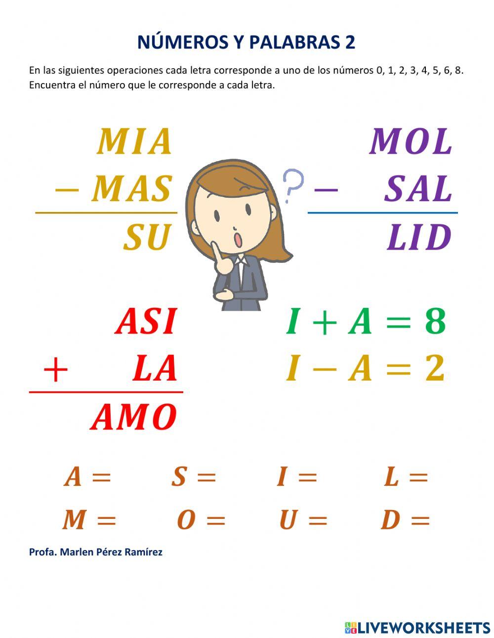 Números y palabras 2