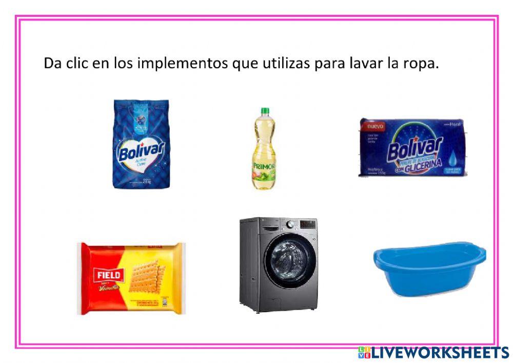 Implementos para lavar la ropa sucia