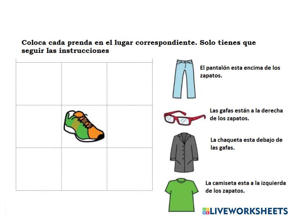 Nociones espaciales. Audio y texto