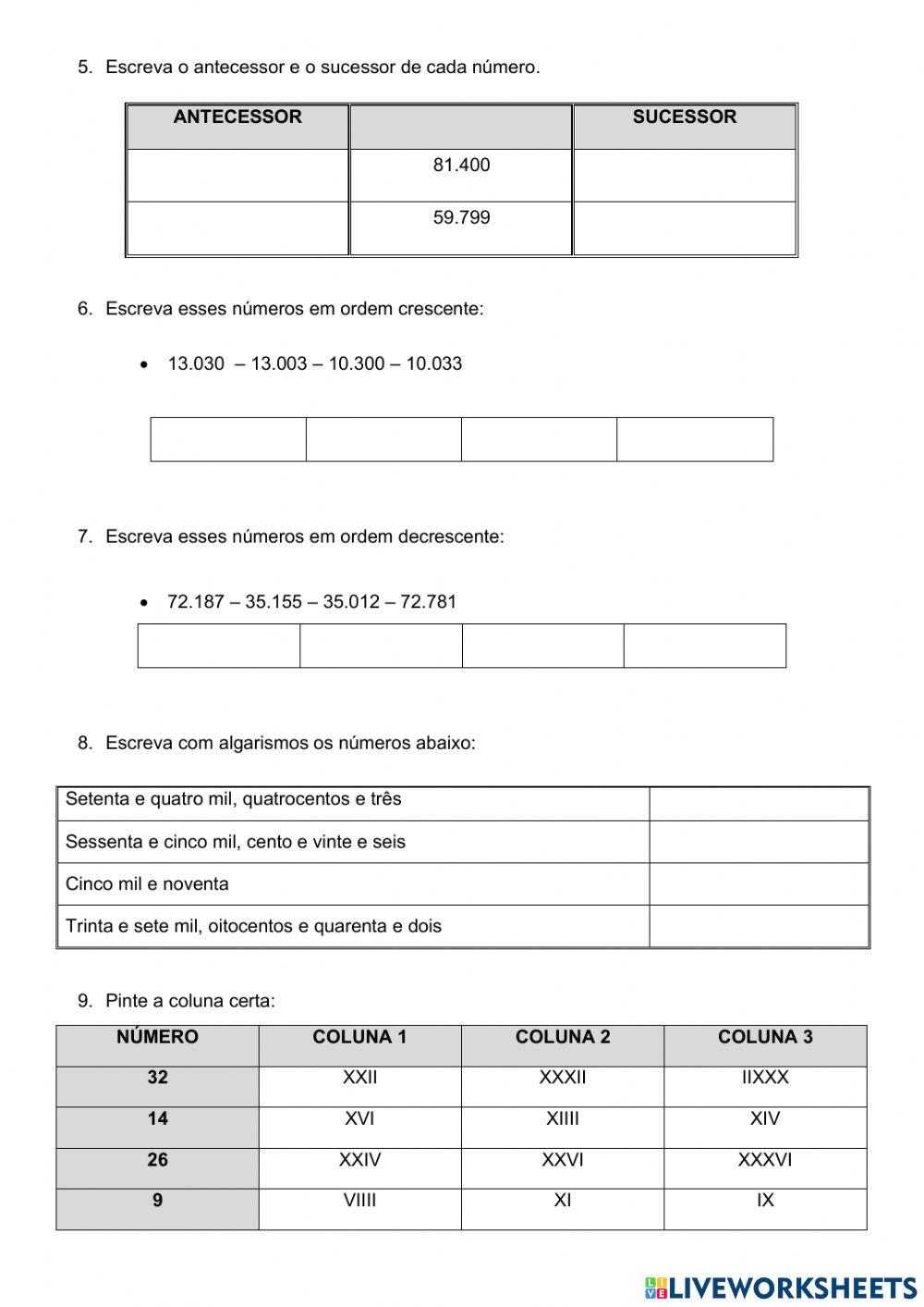 Revisão de matemática