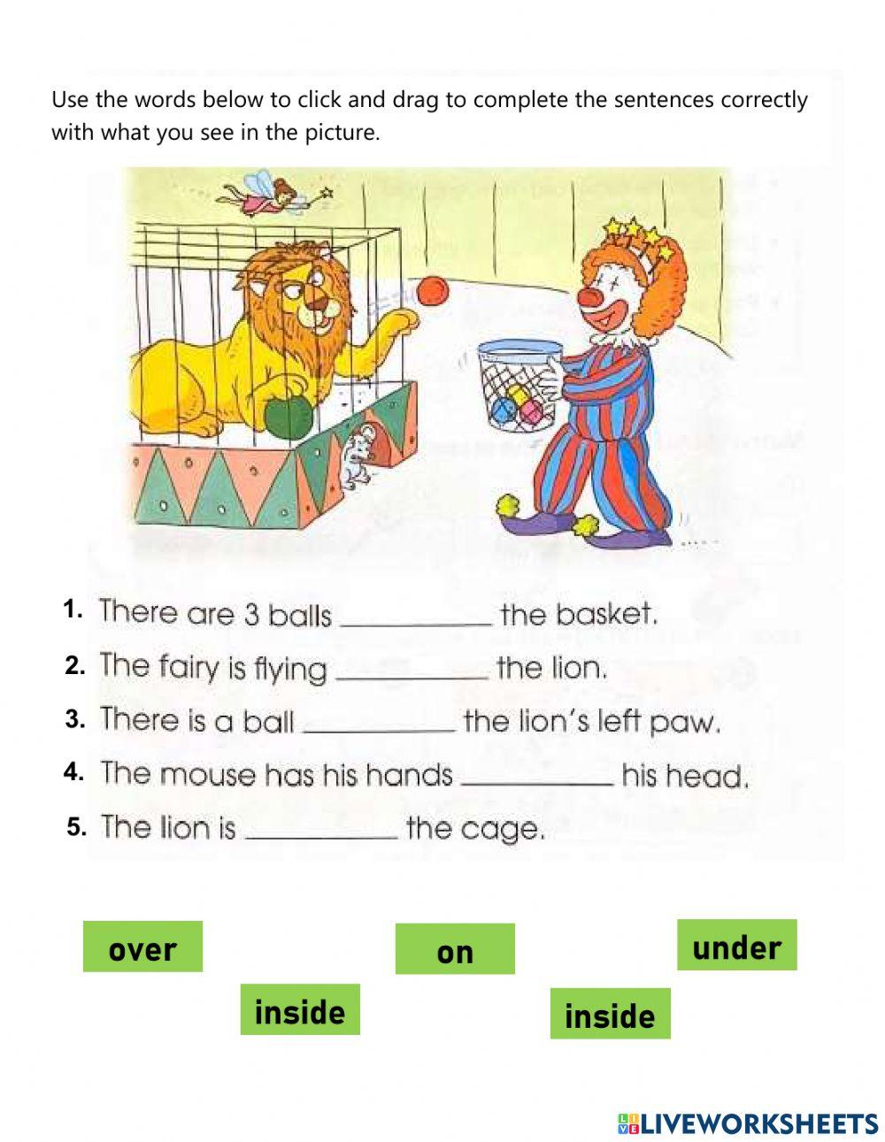 Prepositions at the Circus