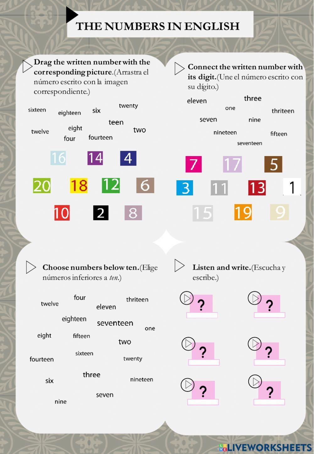 Los números en inglés