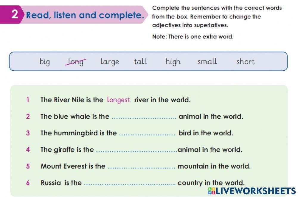 Comparatives and superlatives