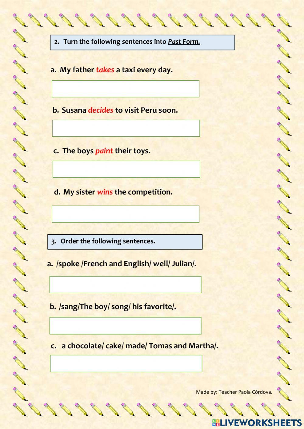 Regular and irregular verbs