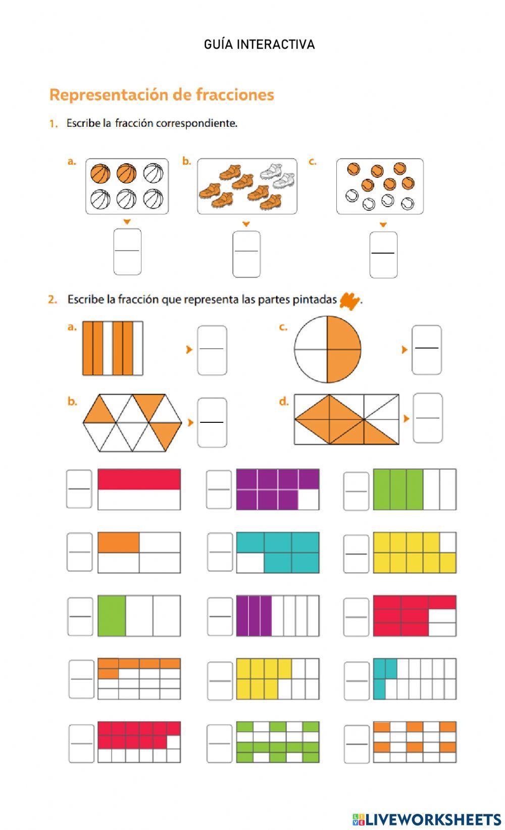 Representación de fracciones