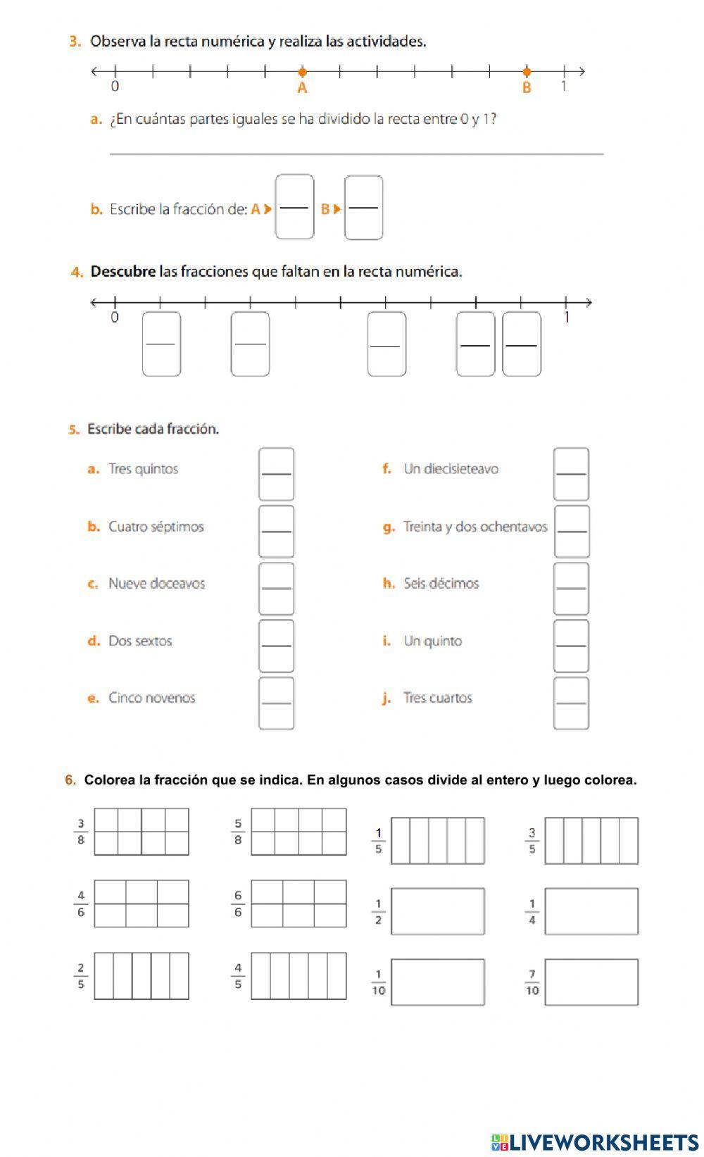 Representación de fracciones