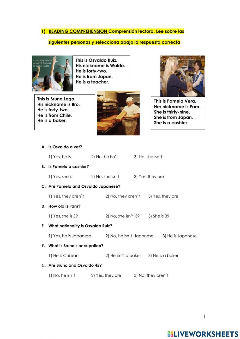 Verb to be. Personal pronous. Possessive adjectives